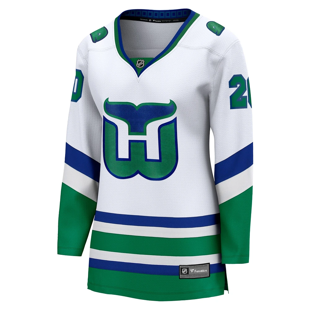 Women's Fanatics Sebastian Aho White Carolina Hurricanes Whalers Premier Breakaway Jersey