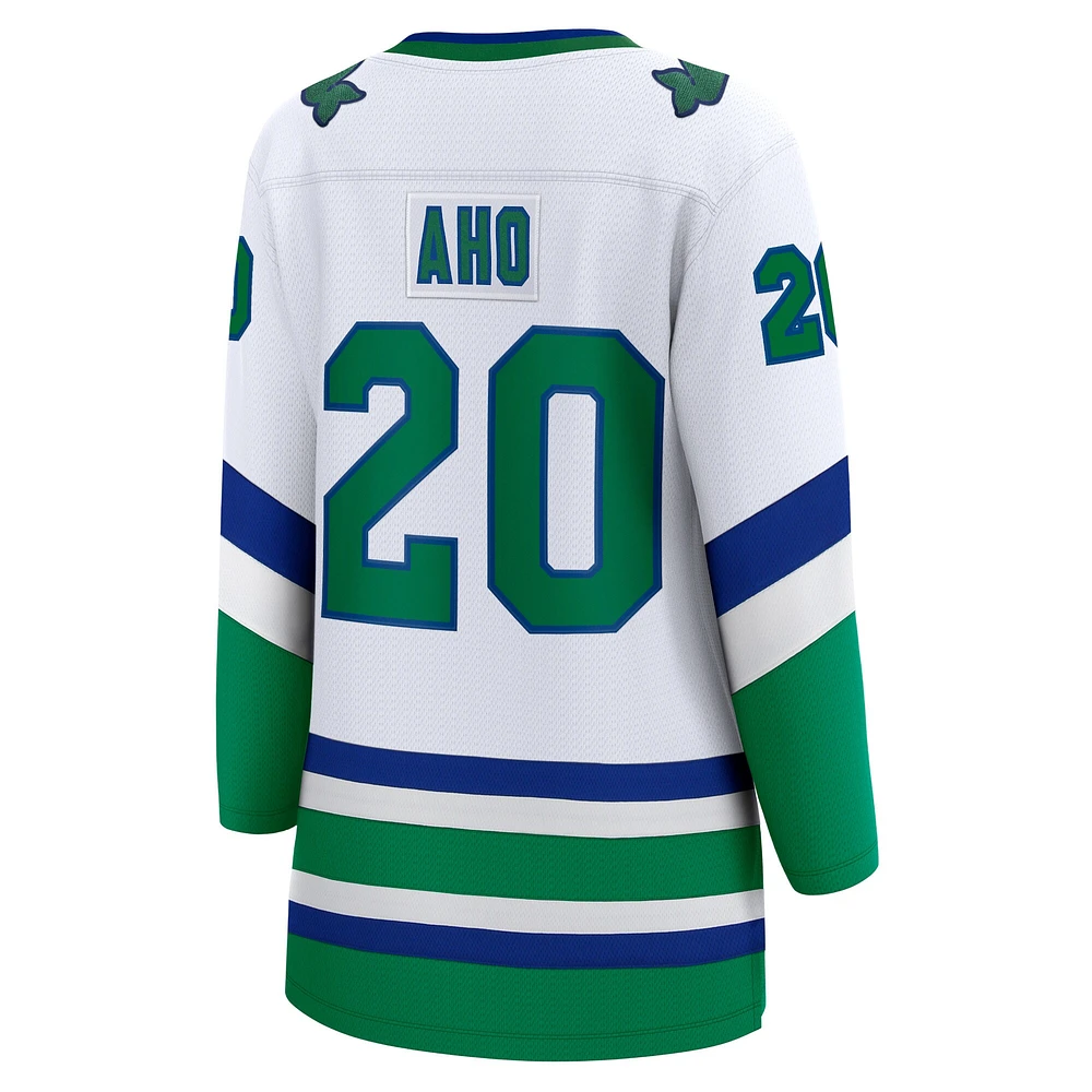 Women's Fanatics Sebastian Aho White Carolina Hurricanes Whalers Premier Breakaway Jersey