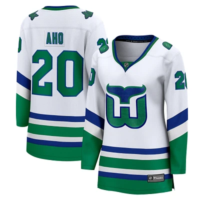 Fanatics pour femmes Sebastian Aho Blanc Carolina Hurricanes Whalers Premier Breakaway Maillot