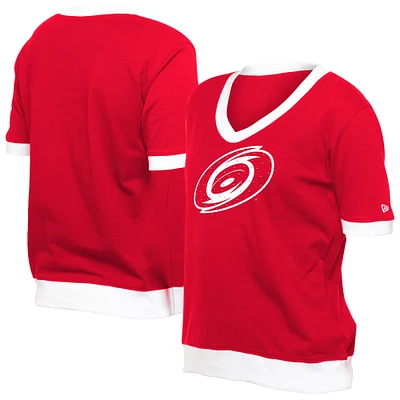 T-shirt rouge à strass pour femme New Era Game Day des Carolina Hurricanes