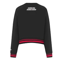 Women's Pro Standard  Black Carolina Hurricanes Area Code Cropped Pullover Sweatshirt
