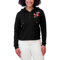 Women's WEAR by Erin Andrews  Black Carolina Hurricanes Waffle-Knit Pullover Hoodie