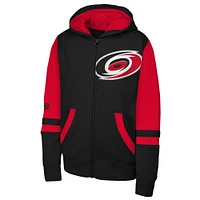 Youth Black Carolina Hurricanes Face Off Full-Zip Hoodie