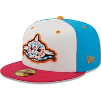 Casquette ajustée 59FIFTY Pescados De Carolina Copa La Diversion New Era pour homme, blanc/corail