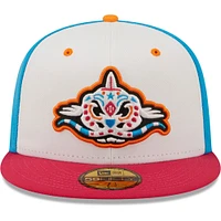 Casquette ajustée 59FIFTY Pescados De Carolina Copa La Diversion New Era pour homme, blanc/corail