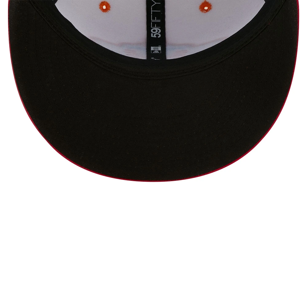 Casquette ajustée 59FIFTY Pescados De Carolina Copa La Diversion New Era pour homme, blanc/corail