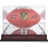 Carolina Panthers Mahogany Football Logo Display Case with Mirror Back