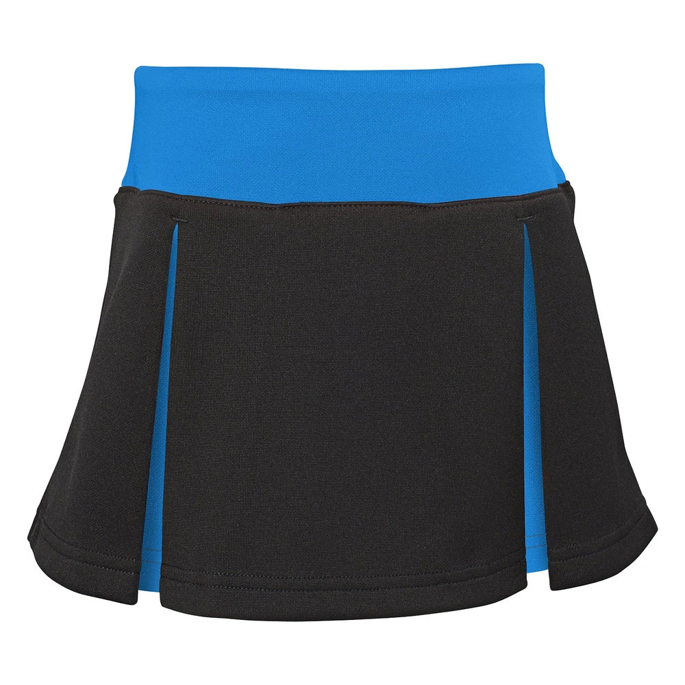 Girls Toddler Black Carolina Panthers Spirit Cheer Two-Piece Cheerleader Set with Bloomers