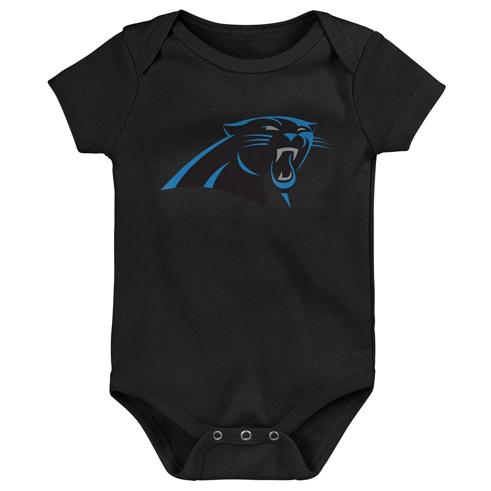 Lot de 3 bodys Born to Be pour bébés Panthers la Caroline noirs/bleus/gris