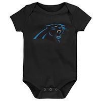 Lot de 3 bodys Born to Be pour bébés Panthers la Caroline noirs/bleus/gris