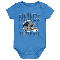 Lot de 3 bodys Born to Be pour bébés Panthers la Caroline noirs/bleus/gris