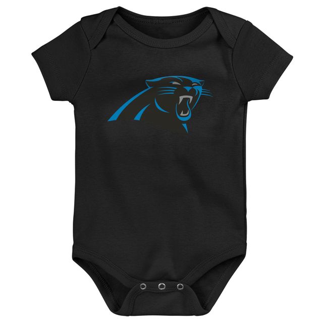 Ensemble de 3 bodys Game On des Panthers la Caroline noir/bleu/gris chiné pour bébé