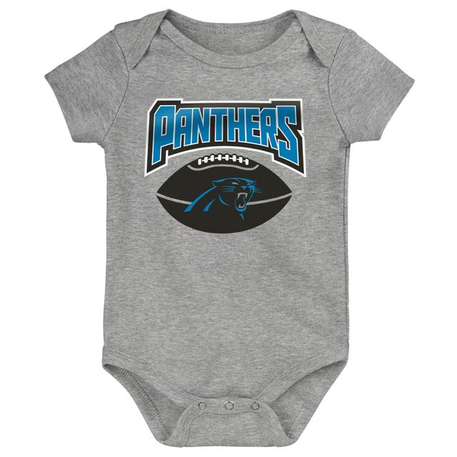 Ensemble de 3 bodys Game On des Panthers la Caroline noir/bleu/gris chiné pour bébé
