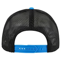 Men's '47 White/Blue Carolina Panthers Stack Line Hitch Trucker Adjustable Hat