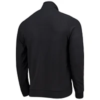 Veste 5th & Ocean by New Era Black Carolina Panthers Raglan Tri-Blend entièrement zippée pour hommes