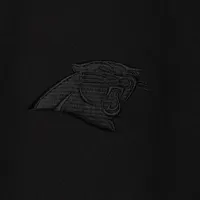 Veste 5th & Ocean by New Era Black Carolina Panthers Raglan Tri-Blend entièrement zippée pour hommes
