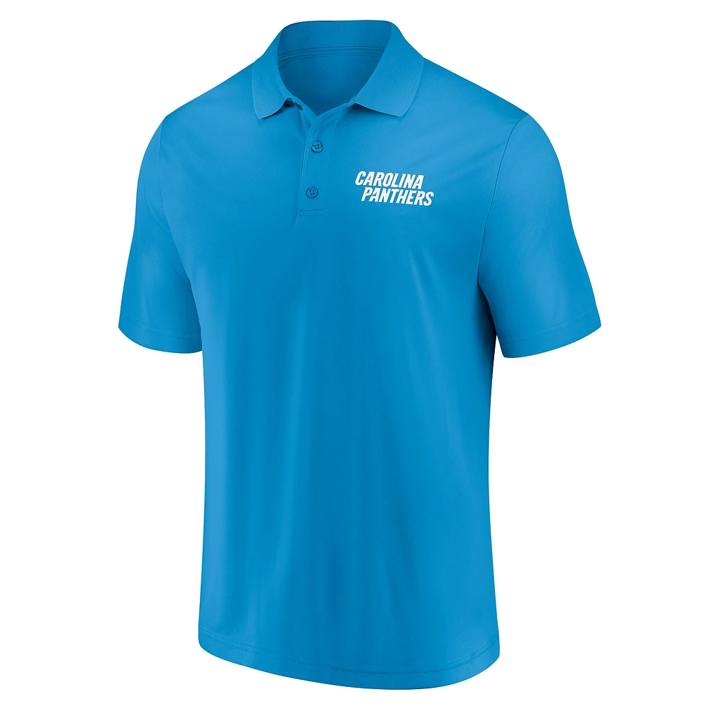 Men's Black/Blue Carolina Panthers Dueling Two-Pack Polo Set