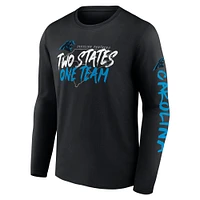 T-shirt à manches longues pour homme, collection Hometown Sweep, motif Carolina Panthers noir