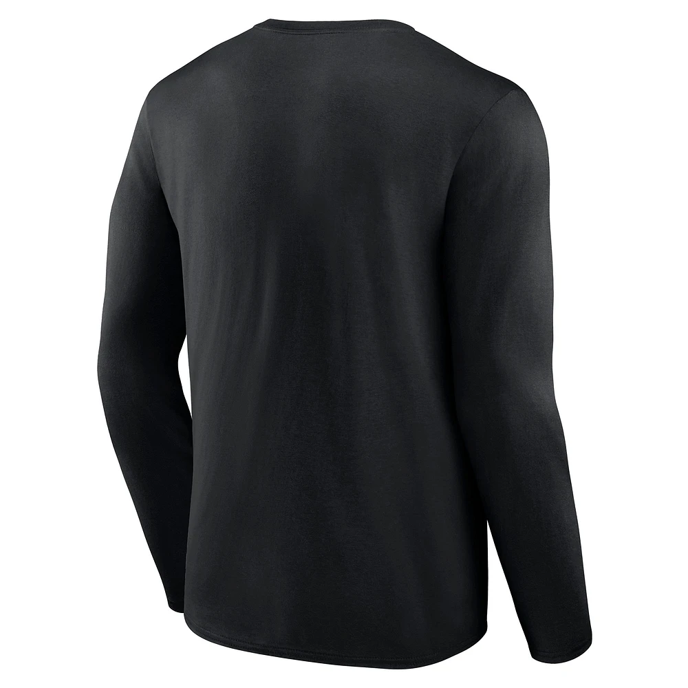T-shirt à manches longues pour homme, collection Hometown Sweep, motif Carolina Panthers noir