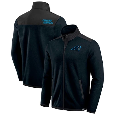 Veste polaire à fermeture éclair intégrale noire color block Carolina Panthers pour homme de la collection Darius Rucker Fanatics