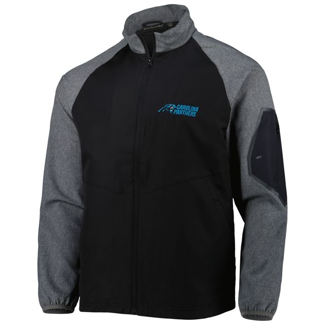 Dunbrooke Black Carolina Panthers Hurricane Raglan Veste coupe-vent entièrement zippée pour homme