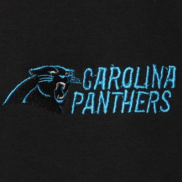 Chandail à capuchon raglan trois mélanges entièrement zippé Carolina Panthers Shag pour hommes Dunbrooke, noir