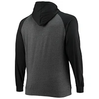 Fanatics pour hommes, noir/anthracite chiné, Carolina Panthers, grand et grand, pull à capuche léger raglan