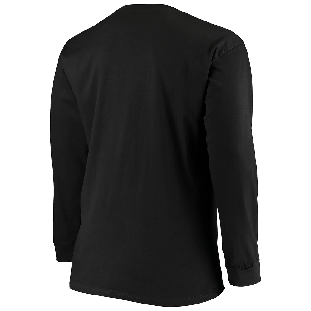T-shirt à manches longues Fanatics Black Carolina Panthers Big & Tall Color Pop pour hommes