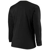 T-shirt à manches longues Fanatics Black Carolina Panthers Big & Tall Color Pop pour hommes