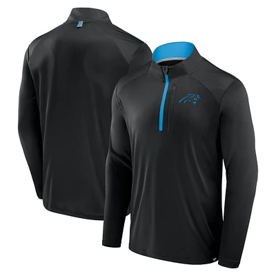 Veste à manches longues et fermeture éclair quart de tour pour homme Fanatics Black Carolina Panthers Defender