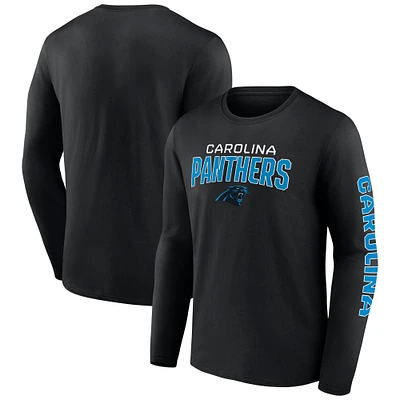 T-shirt à manches longues Fanatics Black Carolina Panthers Go the Distance pour hommes