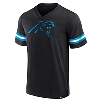 Men's Fanatics  Black Carolina Panthers Jersey Tackle V-Neck T-Shirt