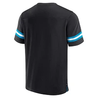 Men's Fanatics  Black Carolina Panthers Jersey Tackle V-Neck T-Shirt