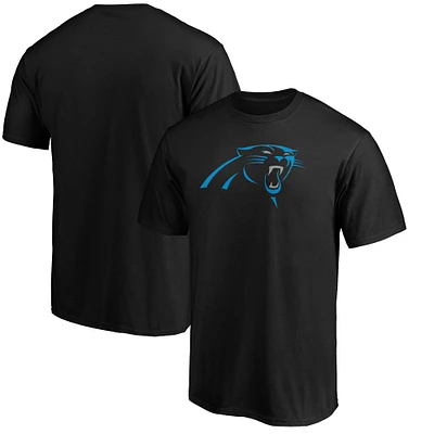 T-shirt noir Fanatics pour homme avec logo principal des Carolina Panthers