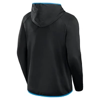 Men's Fanatics Black Carolina Panthers Transitional Defender Hoodie Long Sleeve T-Shirt