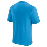 Men's Fanatics Blue Carolina Panthers Colorblock T-Shirt