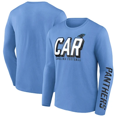 T-shirt à manches longues bleu fanatiques des Carolina Panthers pour hommes