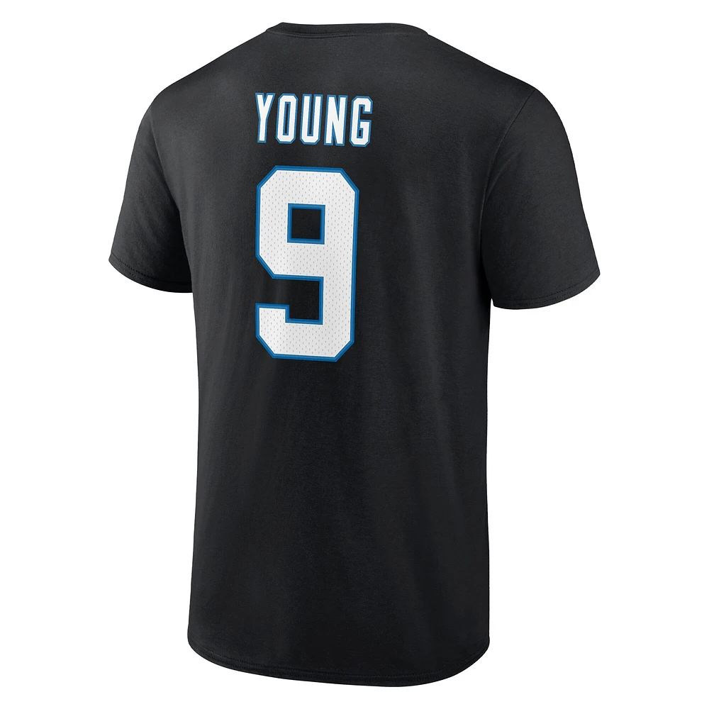 Men's Fanatics Bryce Young Black Carolina Panthers  Icon Name & Number T-Shirt