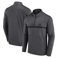 Men's Fanatics  Charcoal Carolina Panthers Head-to-Head Quarter-Zip Pullover