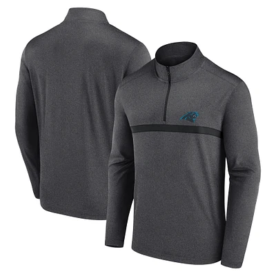 Men's Fanatics  Charcoal Carolina Panthers Head-to-Head Quarter-Zip Pullover