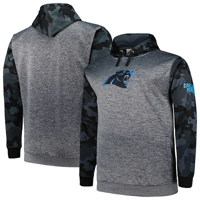 Fanatics Heather Charcoal Carolina Panthers Big & Tall Camo Pull à capuche pour hommes