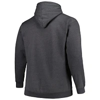 Men's Fanatics Heather Charcoal Carolina Panthers Big & Tall Pullover Hoodie