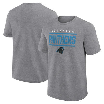 T-shirt Fanatics gris chiné pour homme, coupe grande et taille, des Panthers de la Caroline