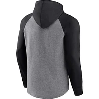 Men's Fanatics Heather Gray Carolina Panthers Favorite Arch Raglan Pullover Hoodie