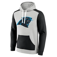 Men's Fanatics Silver/Black Carolina Panthers Big & Tall Team Fleece Pullover Hoodie