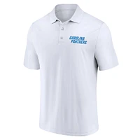 Men's Fanatics White/Black Carolina Panthers Lockup Two-Pack Polo Set