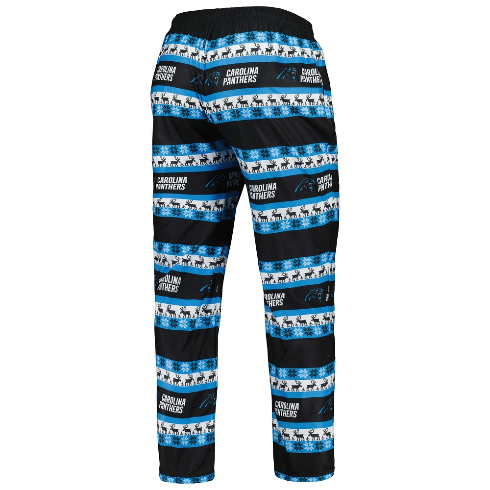 Men's FOCO Blue Carolina Panthers Team Ugly Pajama Set