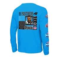 T-shirt à manches longues pour hommes Mitchell & Ness Julius Peppers Blue Carolina Panthers Pro Bowl
