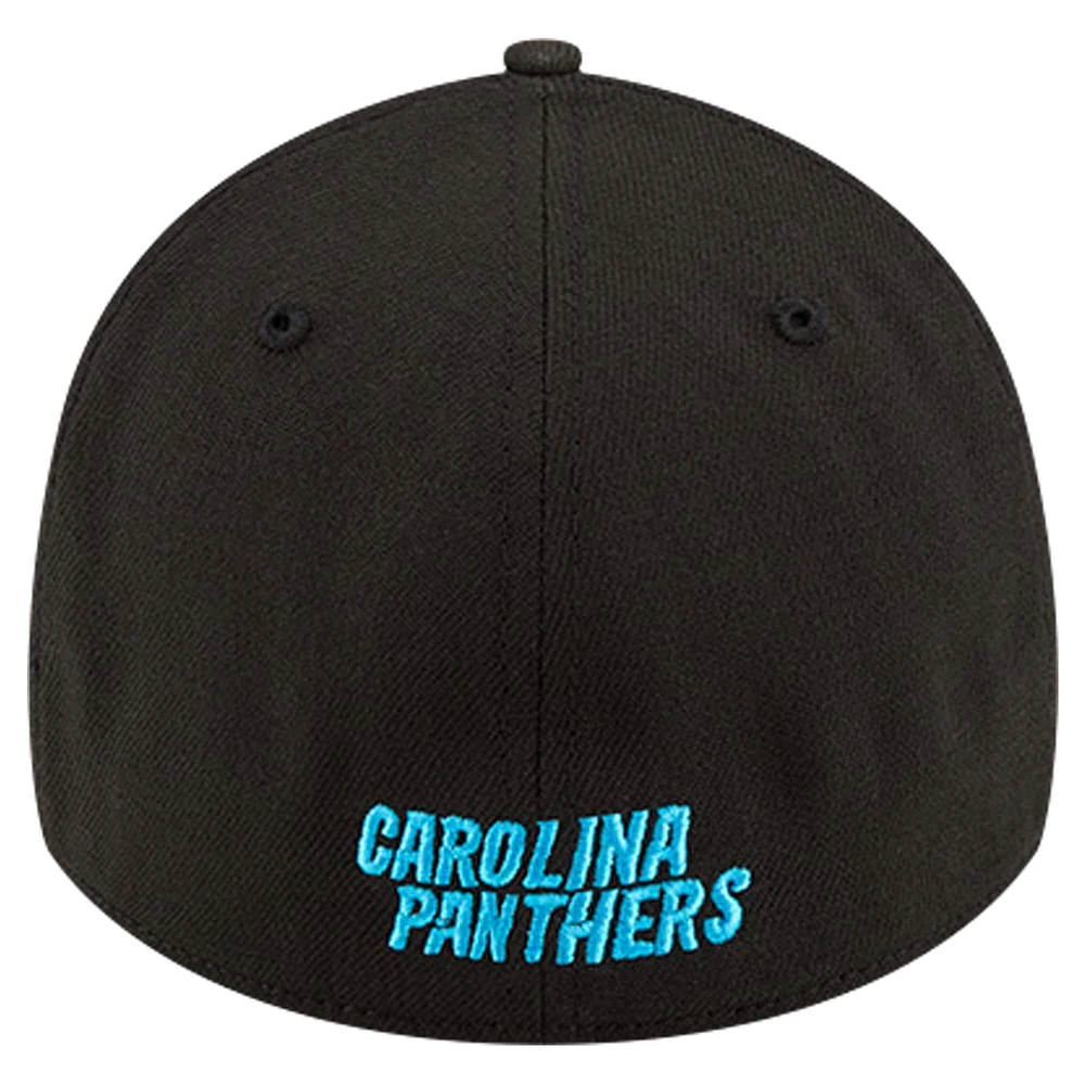 Men's New Era Black Carolina Panthers Classic 39THIRTY Flex Hat