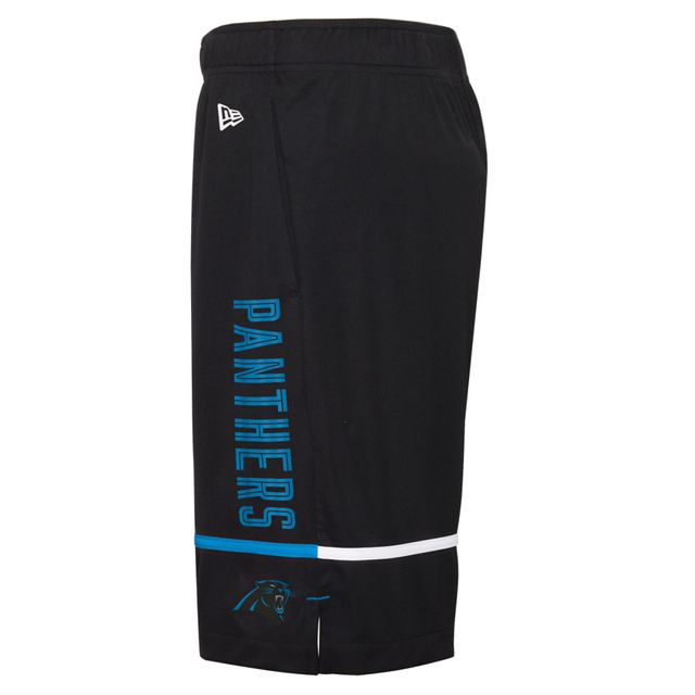 New Era Black Carolina Panthers Combine Authentic Rusher Short d'entraînement pour homme